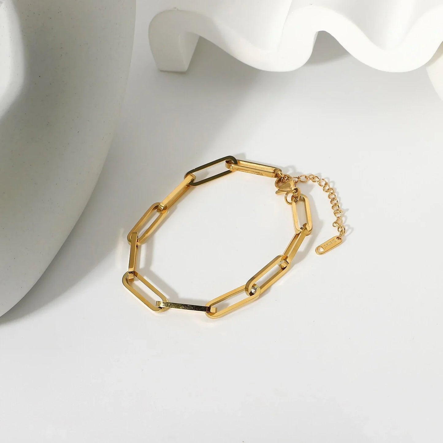 [Raffine]Asta Gold Paperclip Chain Bracelet