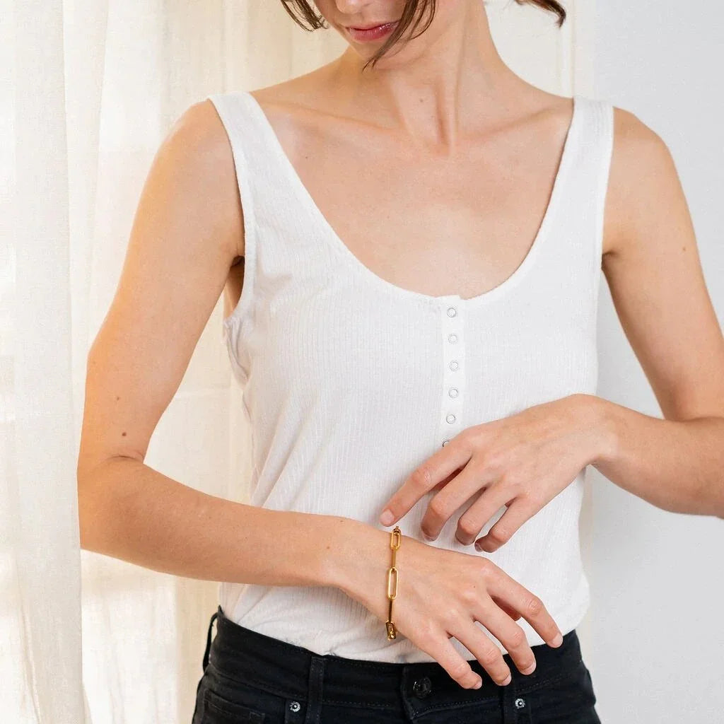 [Raffine]Asta Gold Paperclip Chain Bracelet