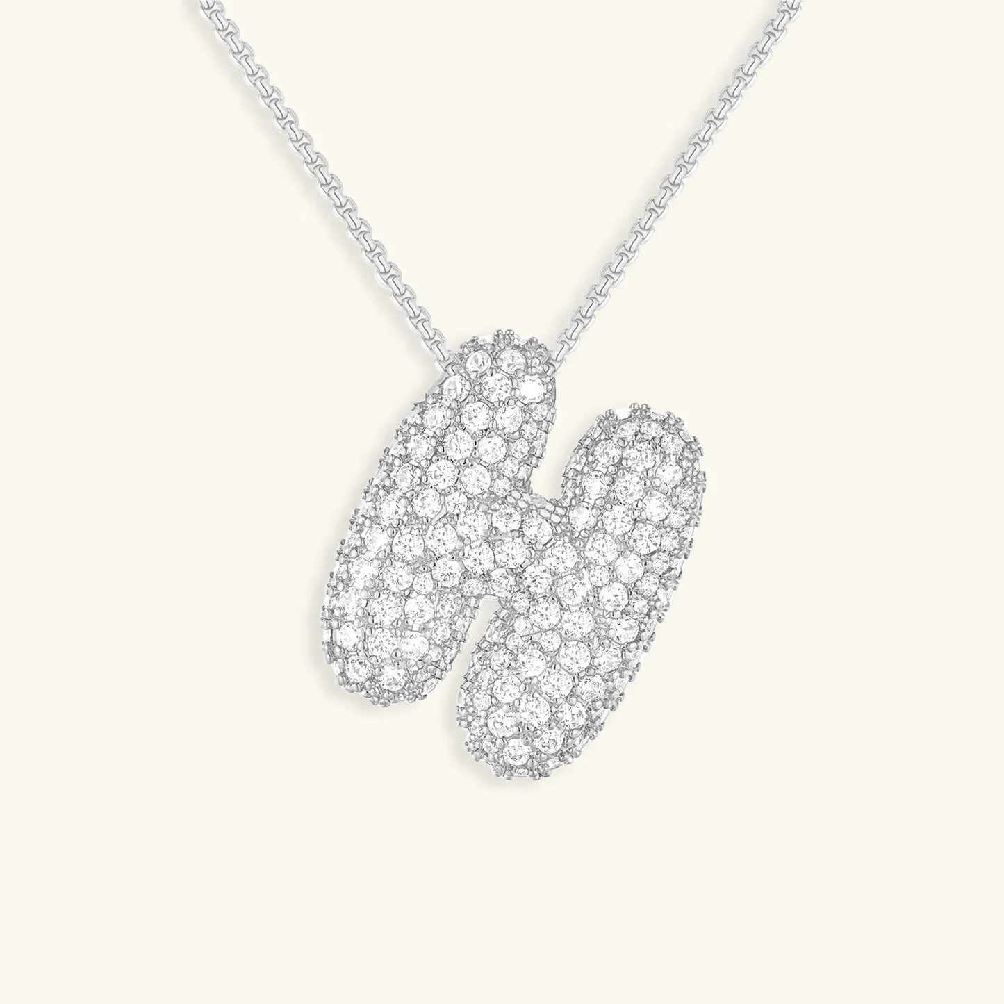 [Raffine]Bubble Initial Diamond Necklace