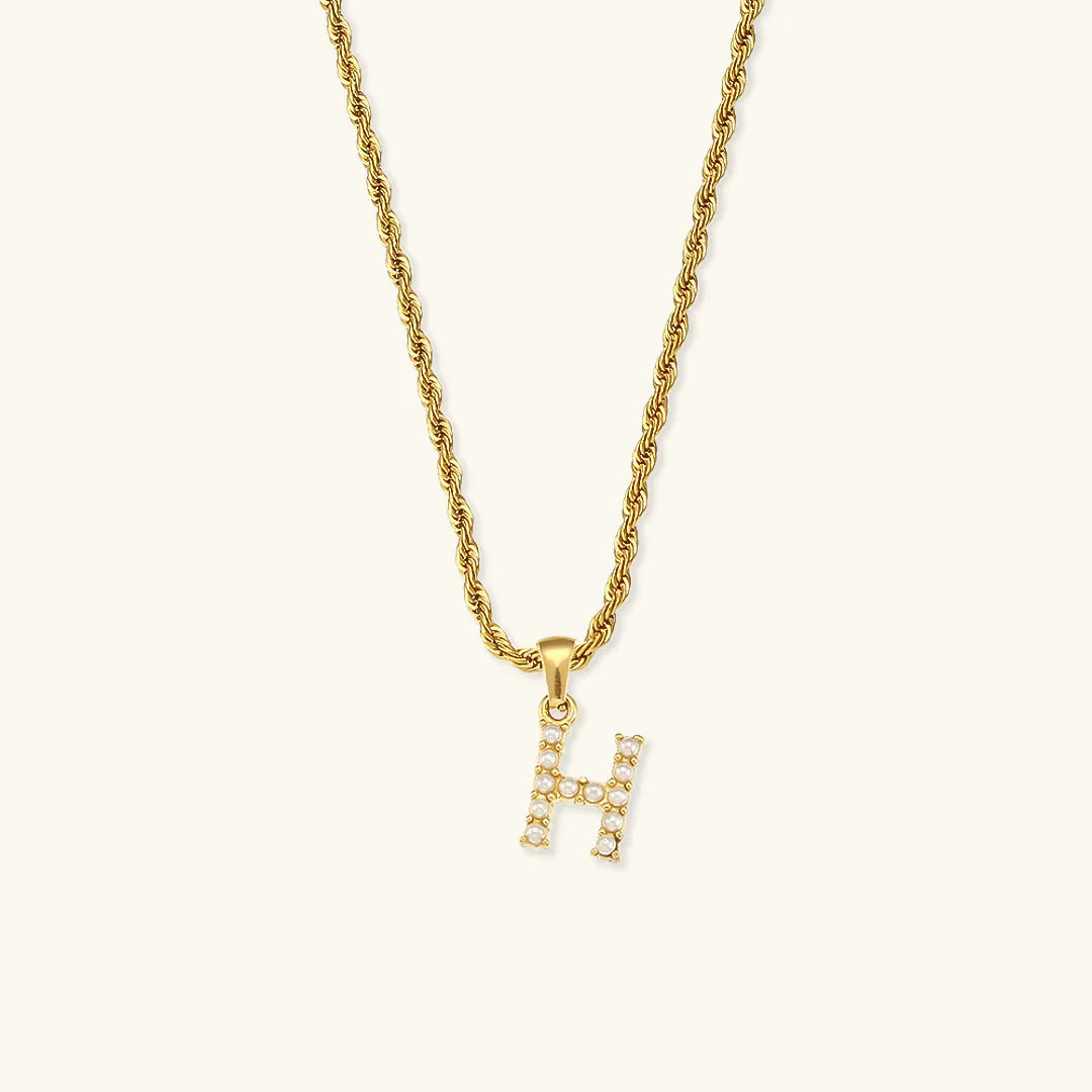 [Raffine]Elodie Initial Letter Pearl Necklace