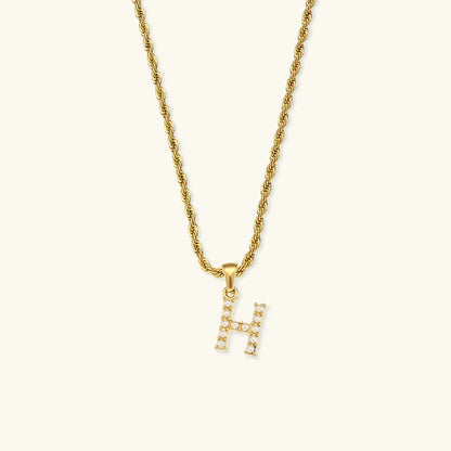 [Raffine]Elodie Initial Letter Pearl Necklace
