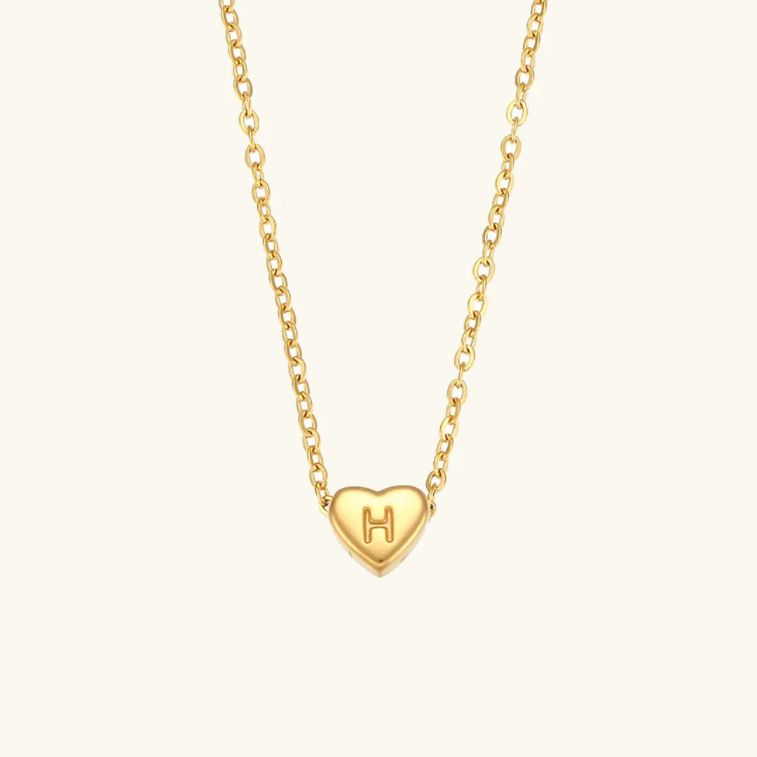 [Raffine]Heart Initial Gold Necklace