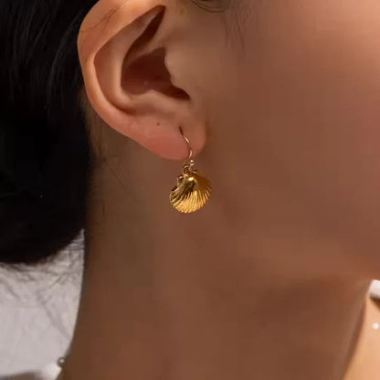 [Raffine]Breeze Gold Seashell Earrings