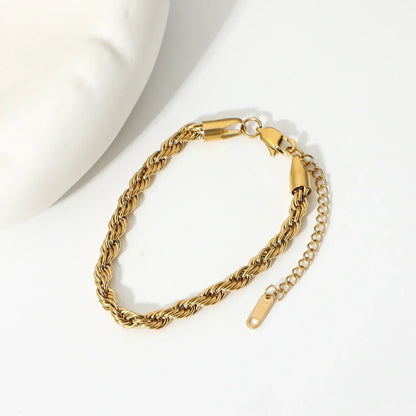 [Raffine]Clara Rope Chain Gold Bracelet