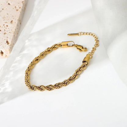 [Raffine]Clara Rope Chain Gold Bracelet