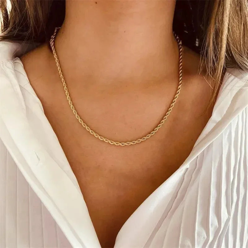 [Raffine]Calle Rope Chain Gold Necklace