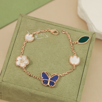 [Raffine]LUCKY SPRING BUTTERFLY 5 MOTIF BRACELET