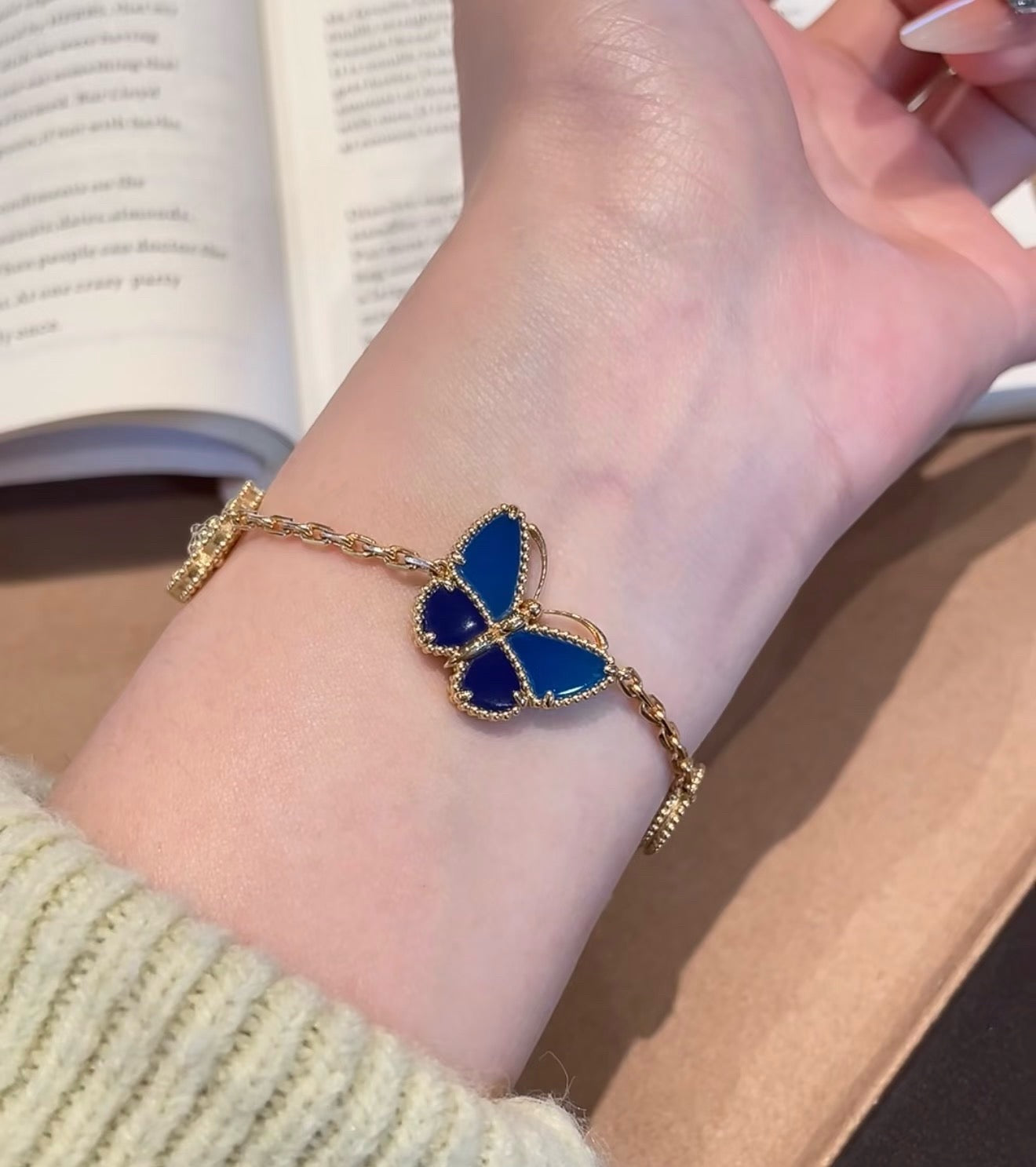 [Raffine]LUCKY SPRING BUTTERFLY 5 MOTIF BRACELET