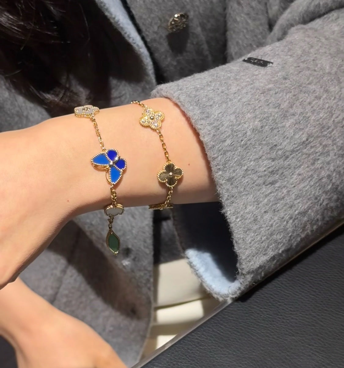 [Raffine]LUCKY SPRING BUTTERFLY 5 MOTIF BRACELET
