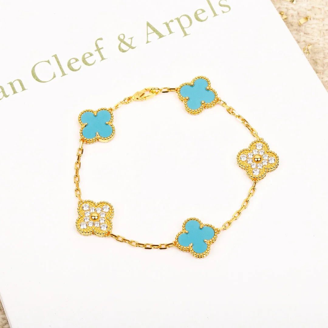 [رافين] مجموعة سوار CLOVER 5 MOTIF TURQUOISE