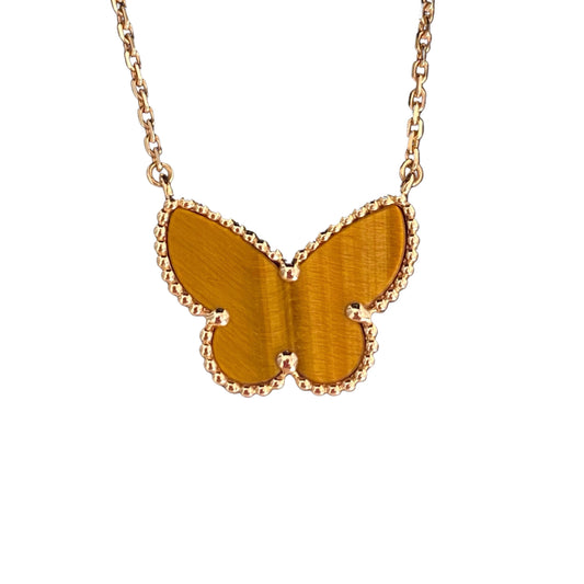 [Raffine] COLLAR DE MARIPOSA OJO DE TIGRE