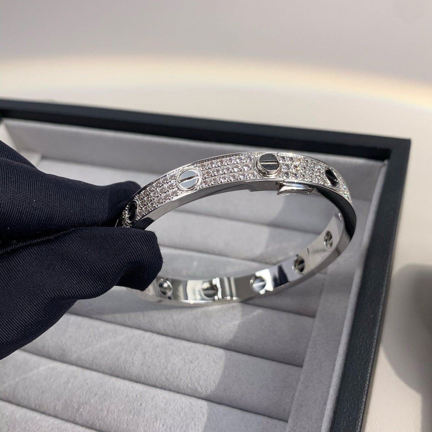 [Raffine]LOVE BRACELET 6.1MM DIAMOND-PAVED CERAMIC