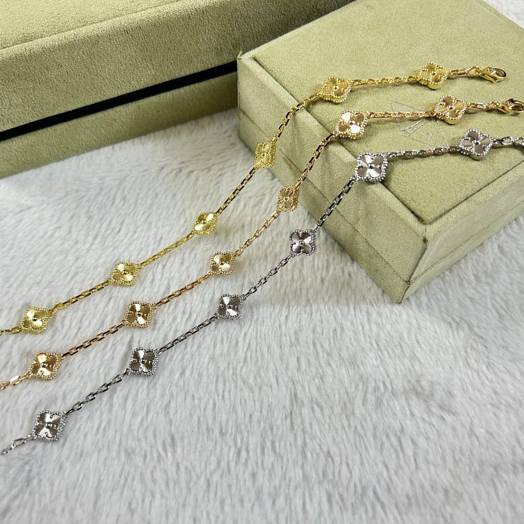 [Raffine]CLOVER 6 MOTIF DIAMOND BRACELET