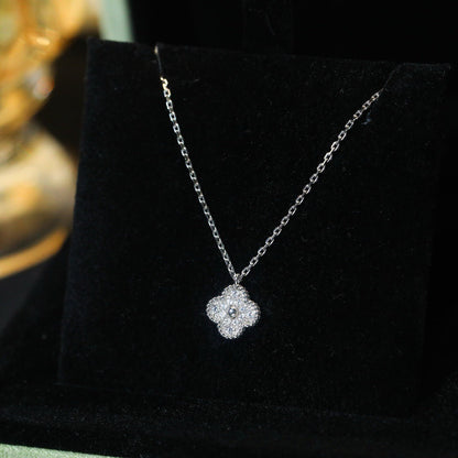 [Raffine]COLLAR CON COLGANTE DE DIAMANTES CLOVER MINI DE 9,5 MM
