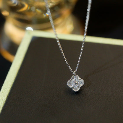 [Raffine]COLLAR CON COLGANTE DE DIAMANTES CLOVER MINI DE 9,5 MM