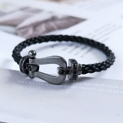 [Raffine]FORCE LARGE SERIES HORSESHOE BLACK SAMURAI BRACELET