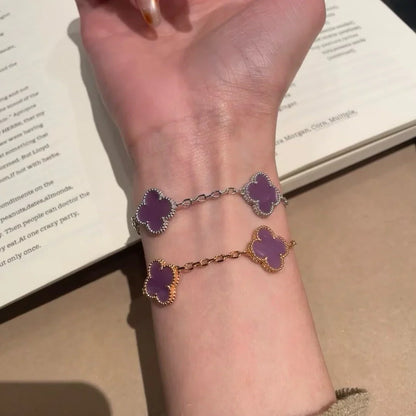 [Raffine] CLOVER 5 MOTIF VIOLET BRACELET COLLECTION