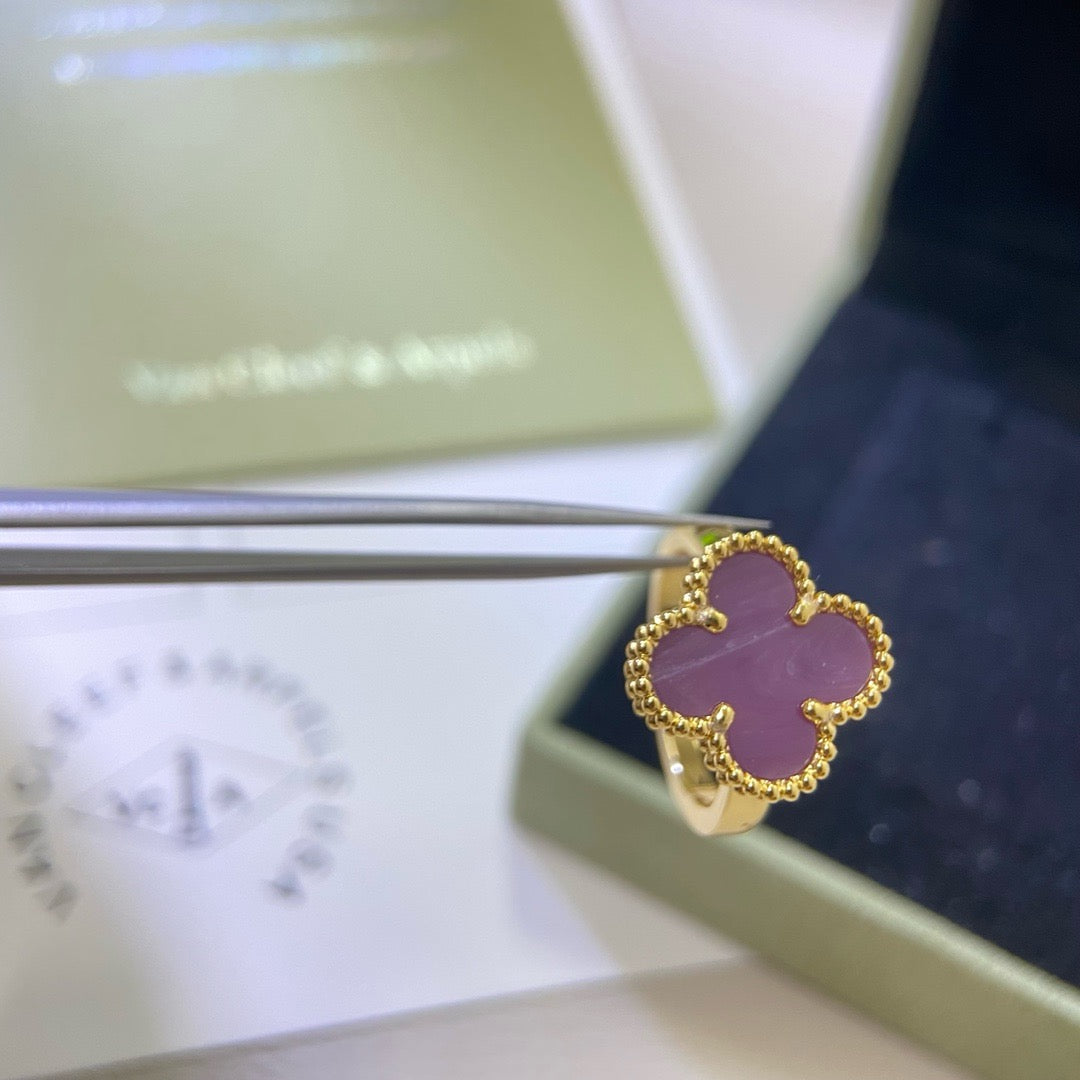 [Raffine]Anillo de trébol morado y violeta