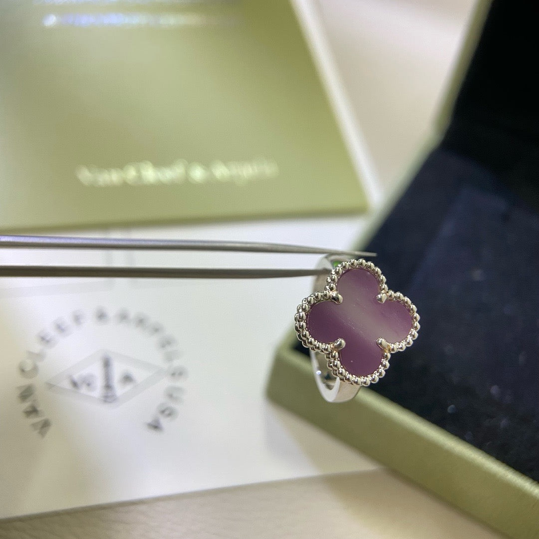 [Raffine]Anillo de trébol morado y violeta