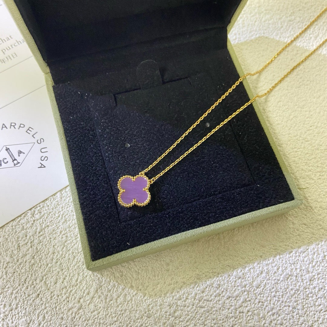 [Raffine] COLLAR TRÉBOL 15MM PÚRPURA VIOLETA