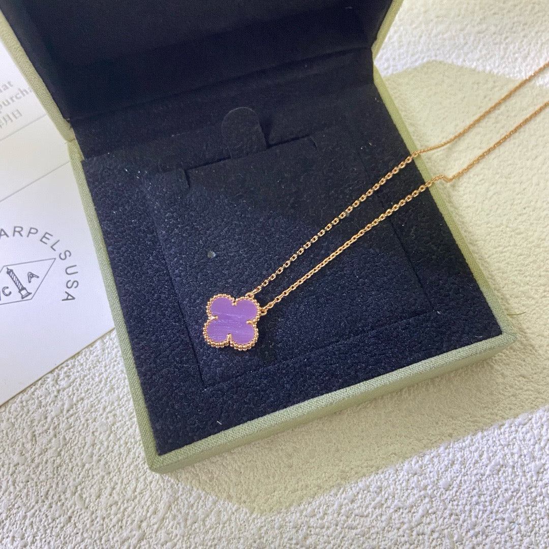 [Raffine] COLLAR TRÉBOL 15MM PÚRPURA VIOLETA