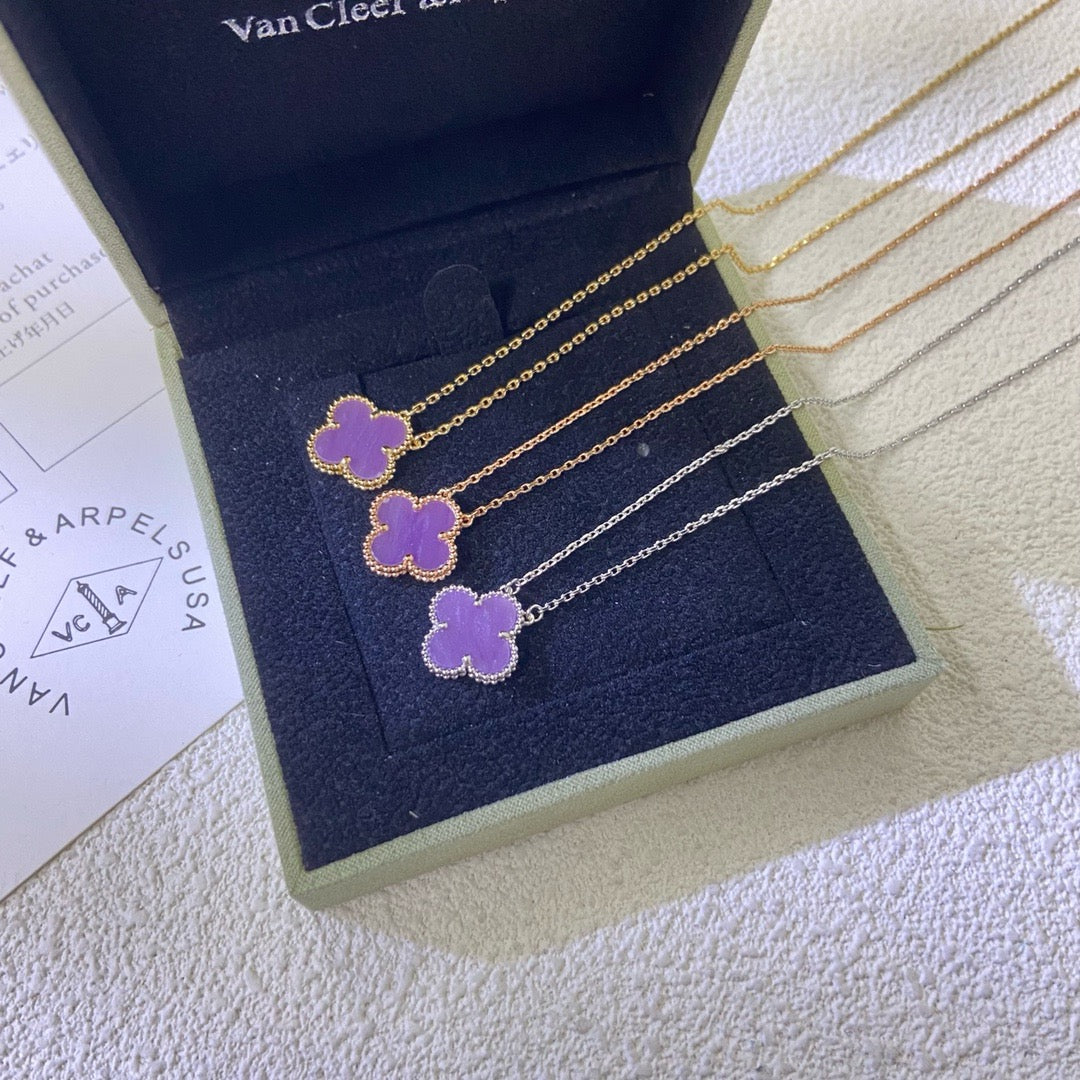 [Raffine] COLLAR TRÉBOL 15MM PÚRPURA VIOLETA