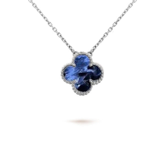 [Raffine] COLLAR DE TRÉBOL DE 15 MM DE PIETERSITA PLATA