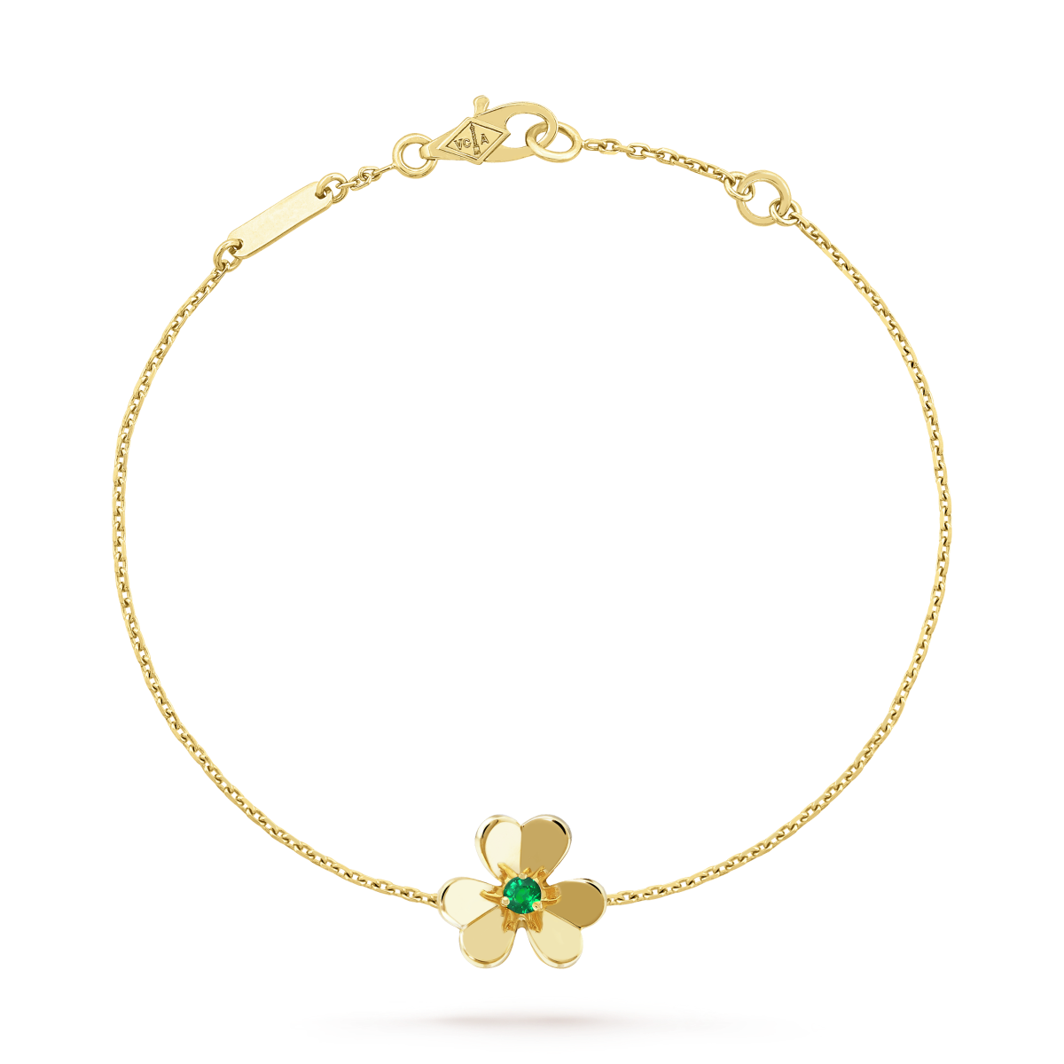 [Raffine]FRIVOLE GOLD FLOWER PINK MALACHITE BRACELET
