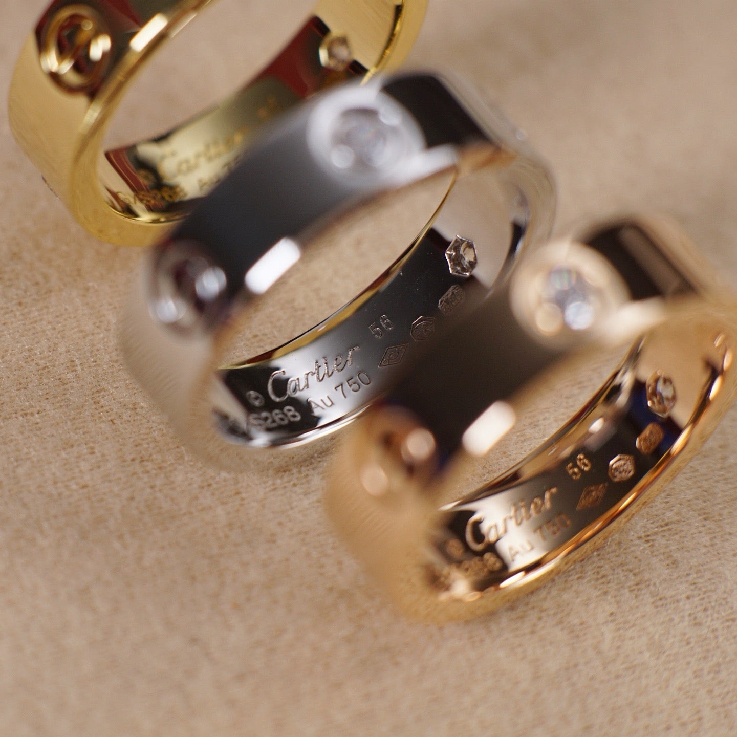 [Raffine]LOVE 5.5MM 3 DIAMOND RING