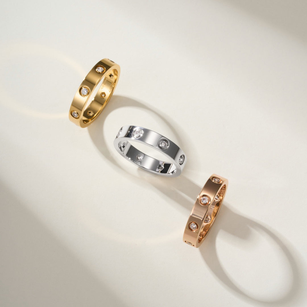 [Raffine]LOVE 4MM 8 DIAMOND RING