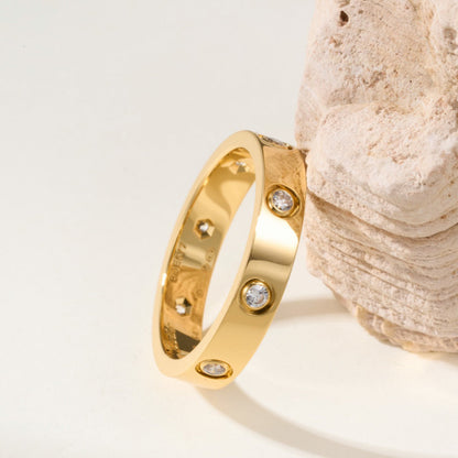 [Raffine]LOVE 4MM 8 DIAMOND RING