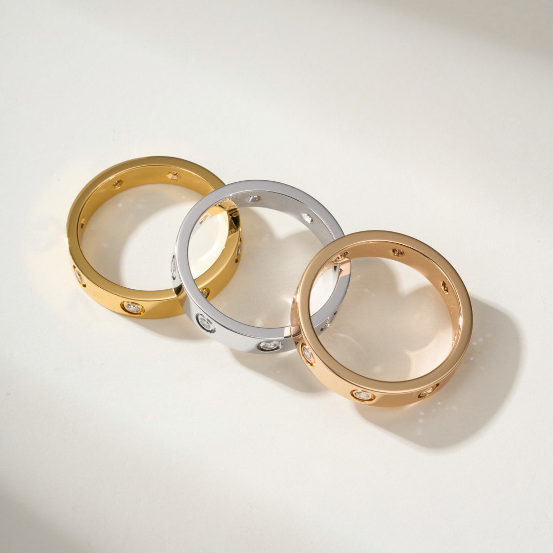 [Raffine]LOVE 4MM 8 DIAMOND RING