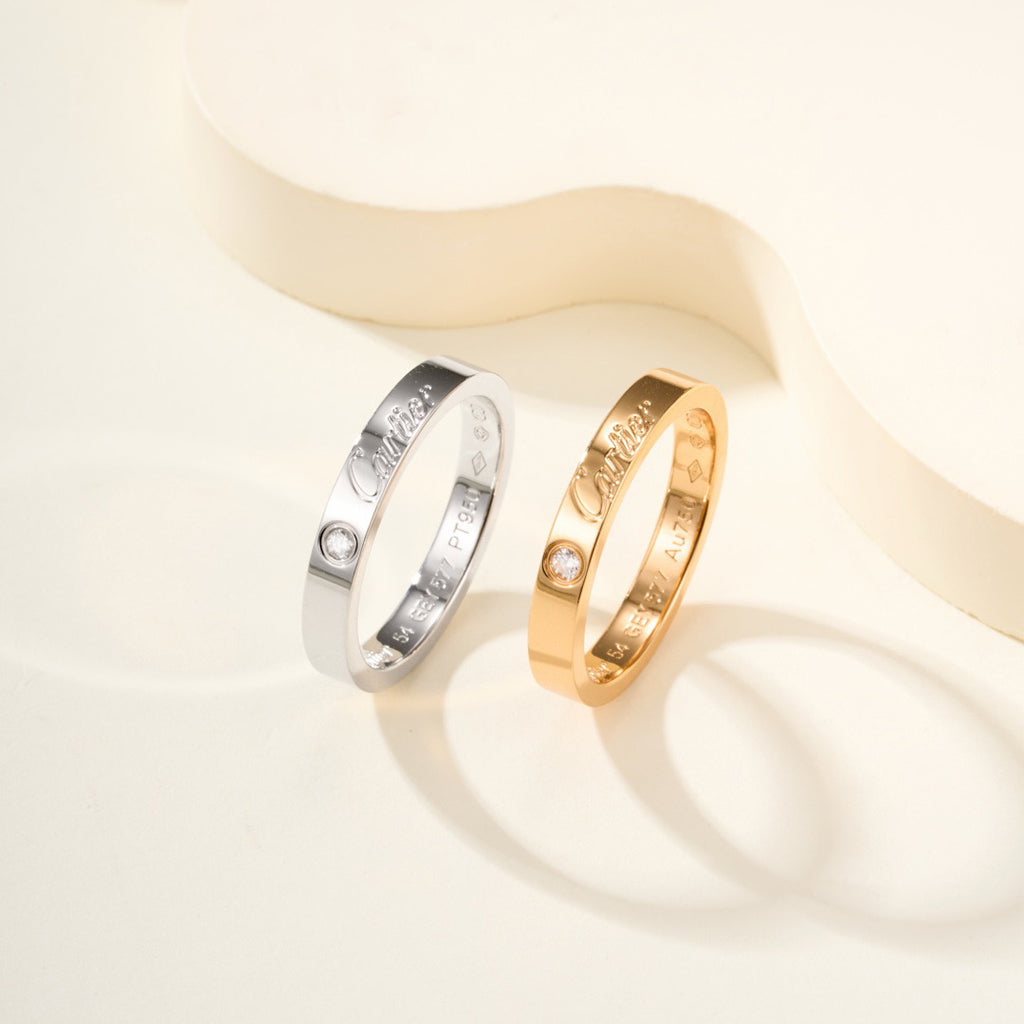 [Raffine]LOVE RING 4MM 1 DIAMOND