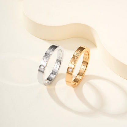 [Raffine]LOVE RING 4MM 1 DIAMOND