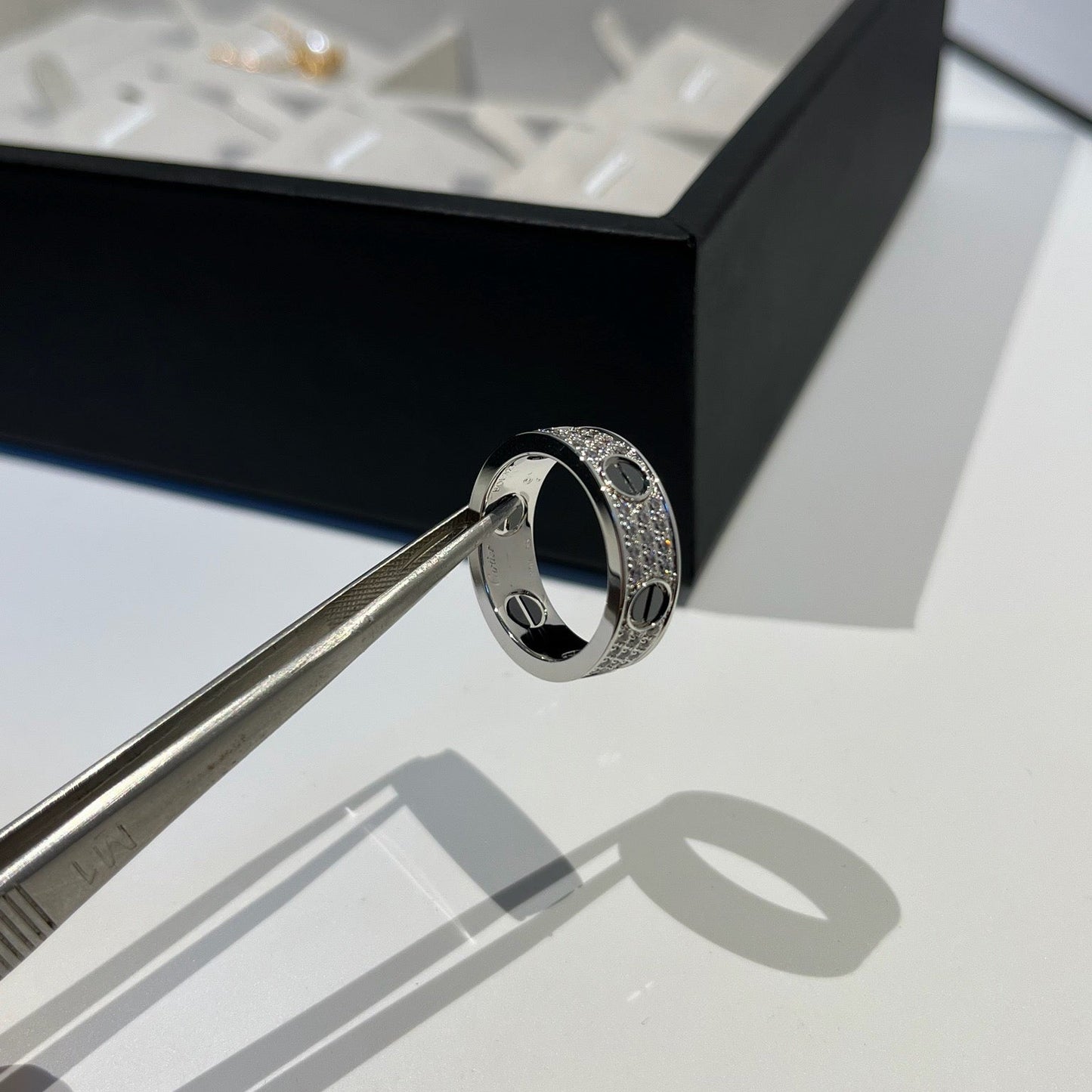 [Raffine]LOVE RING 5.5MM DIAMONDS PAVED CERAMIC