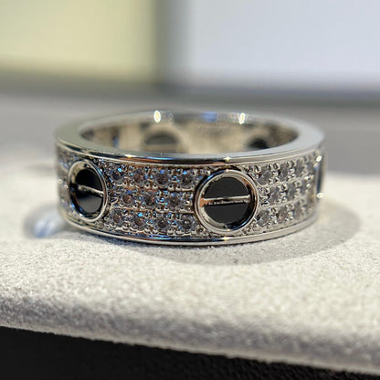 [Raffine]LOVE RING 5.5MM DIAMONDS PAVED CERAMIC