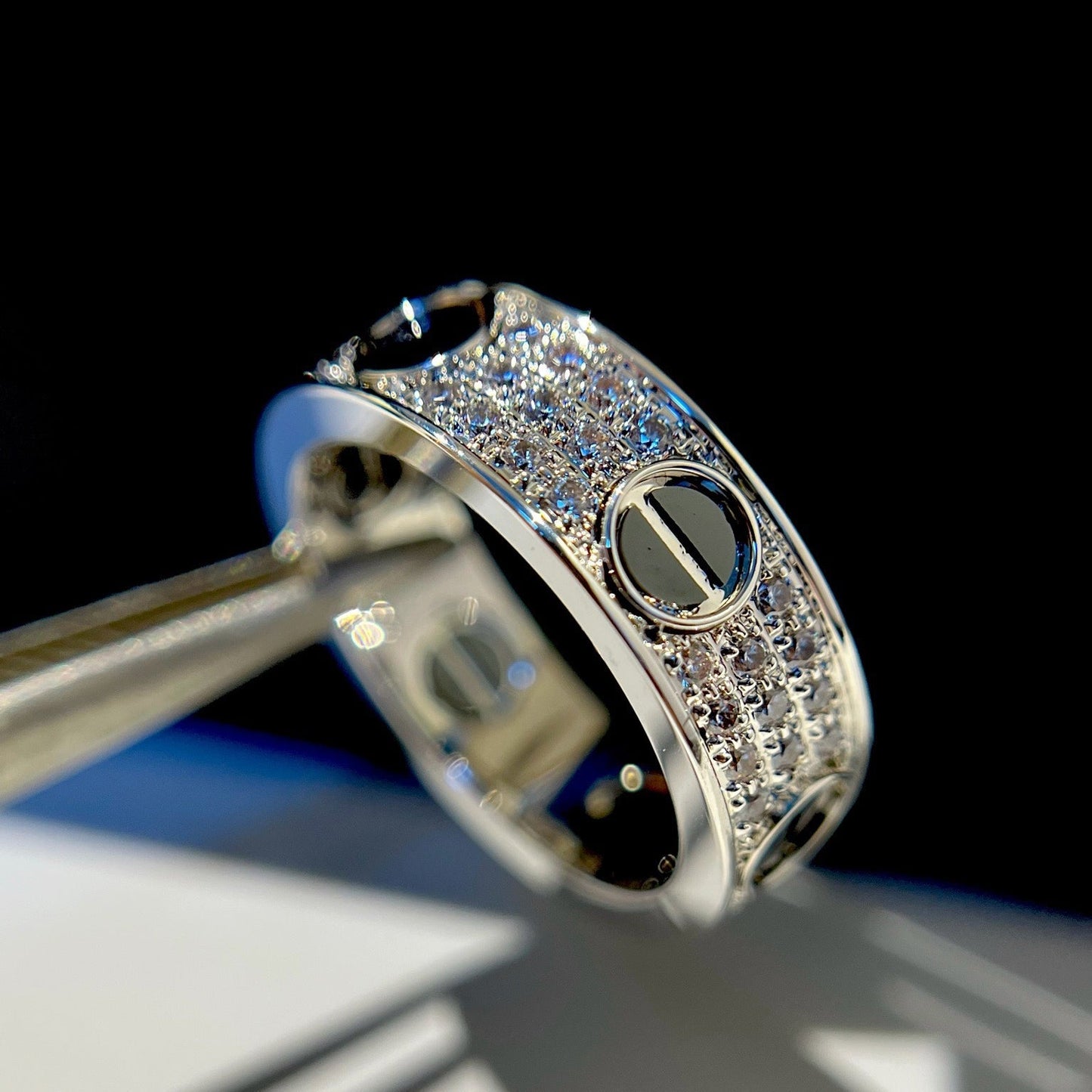 [Raffine]LOVE RING 5.5MM DIAMONDS PAVED CERAMIC