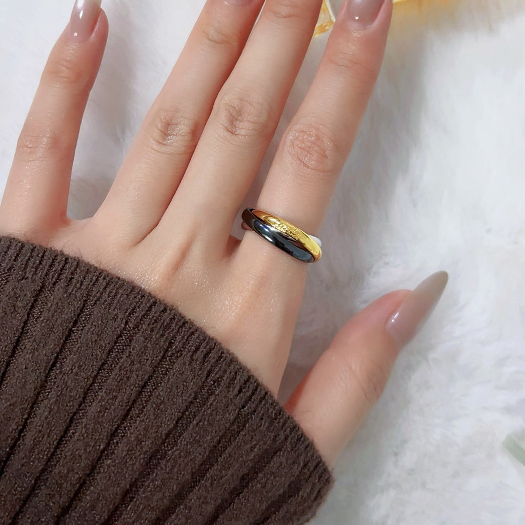 [Raffine]TRINITY 3.2MM RING BLACK CERAMIC