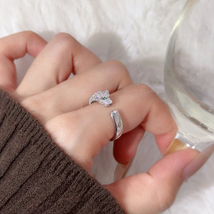 [Raffine]PANTHERE HALF DIAMOND SMALL RING