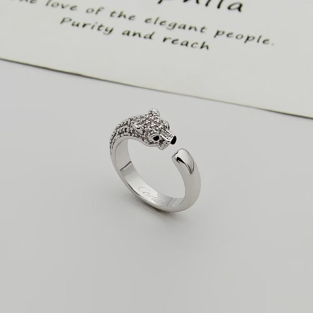 [Raffine]PANTHERE HALF DIAMOND SMALL RING
