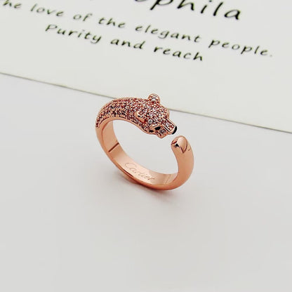 [Raffine]PANTHERE HALF DIAMOND SMALL RING