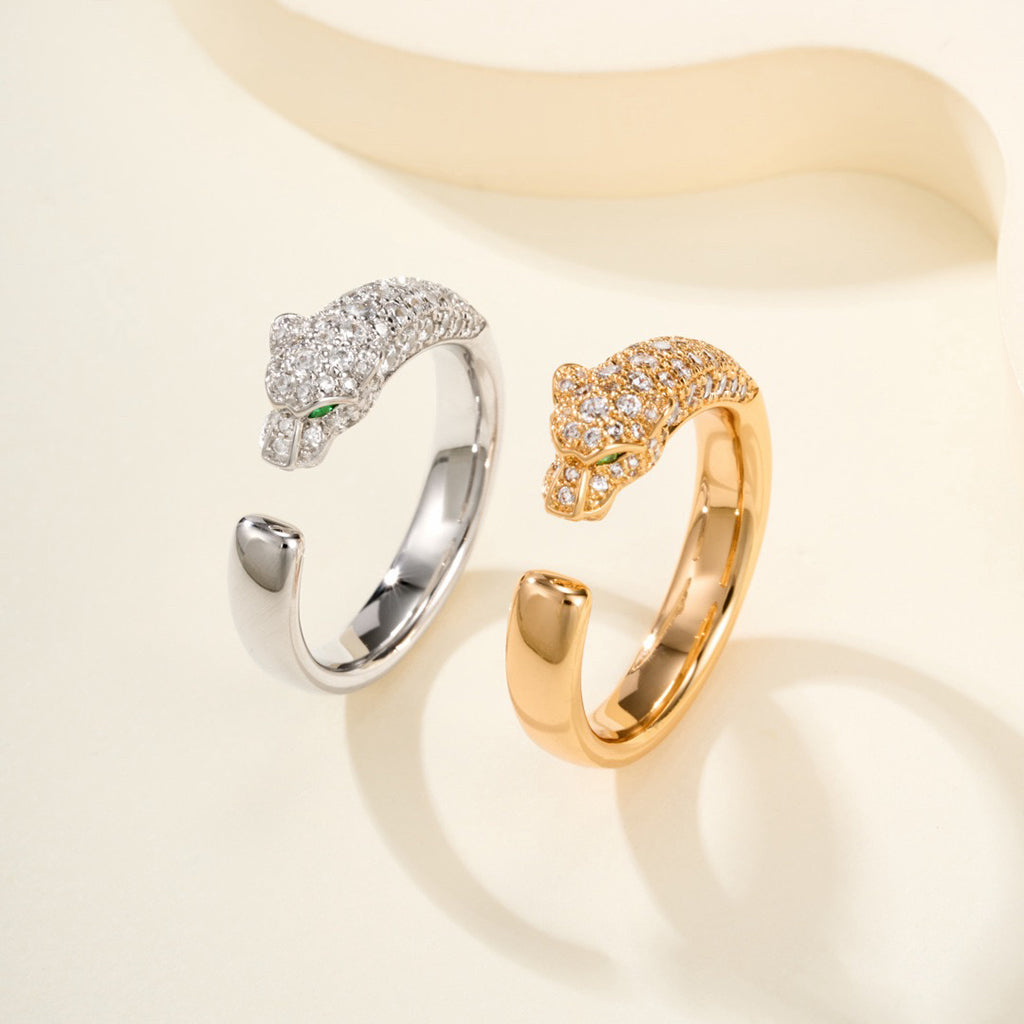 [Raffine]PANTHERE HALF DIAMOND SMALL RING