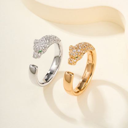 [Raffine]PANTHERE HALF DIAMOND SMALL RING