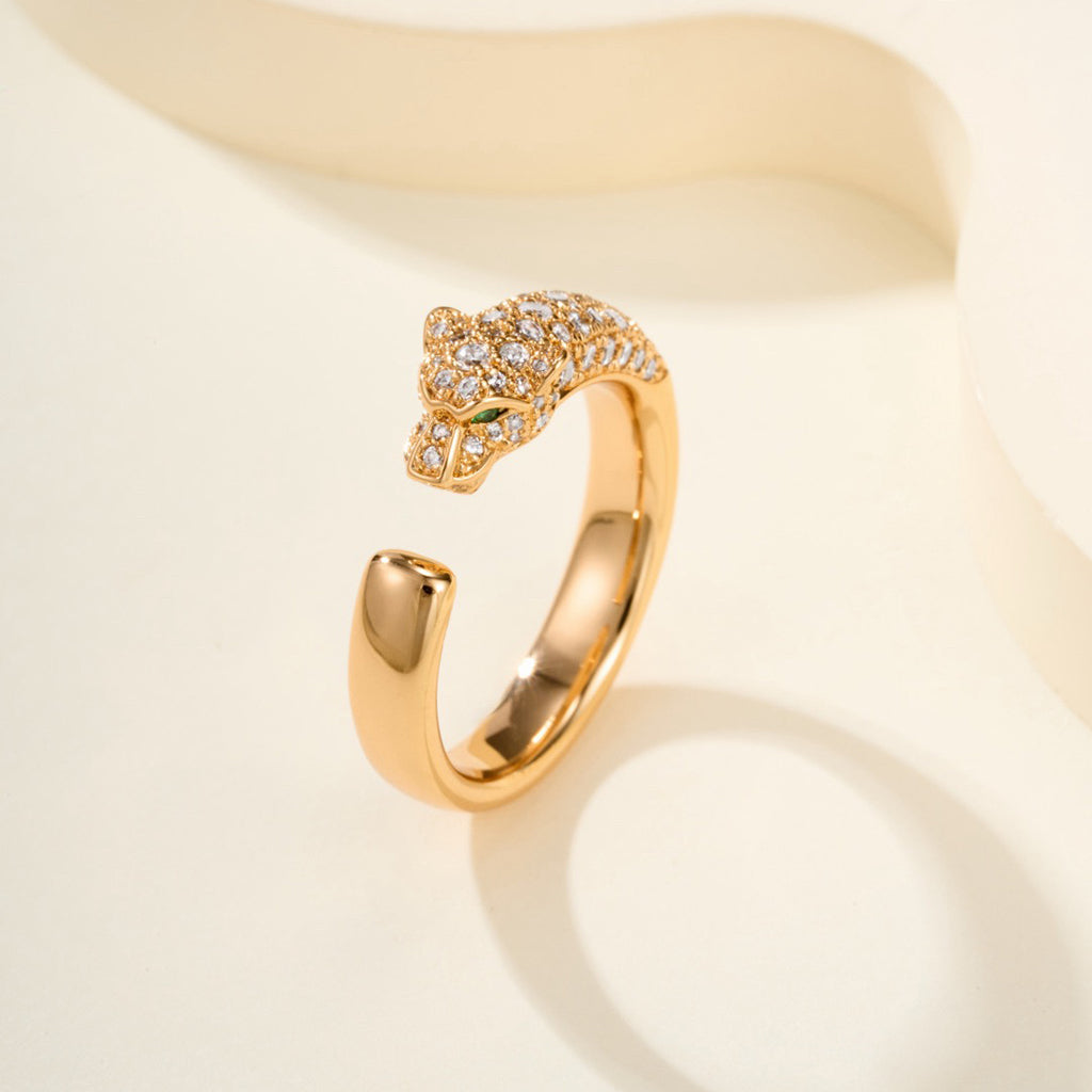 [Raffine]PANTHERE HALF DIAMOND SMALL RING
