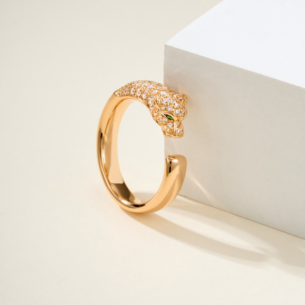 [Raffine]PANTHERE HALF DIAMOND SMALL RING