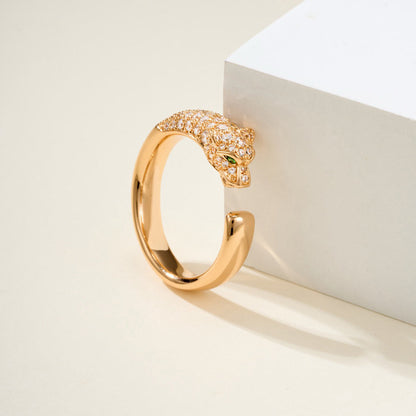 [Raffine]PANTHERE HALF DIAMOND SMALL RING