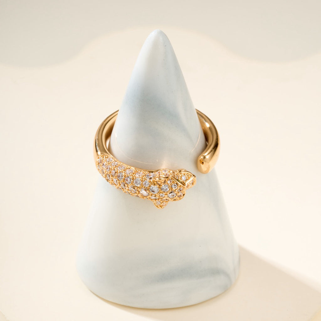 [Raffine]PANTHERE HALF DIAMOND SMALL RING