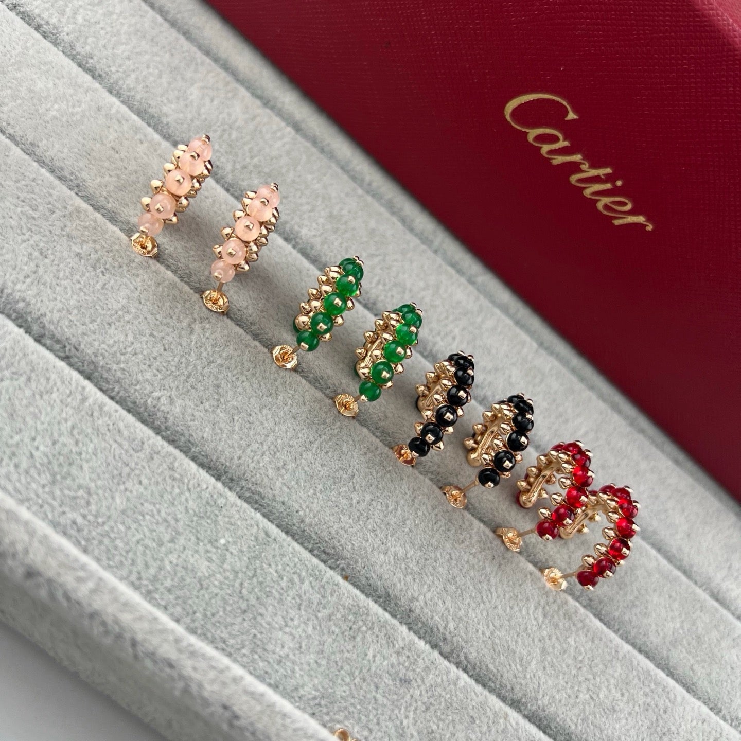 [Raffine]CLASH 7.9MM AGATE CHALCEDONY EARRINGS