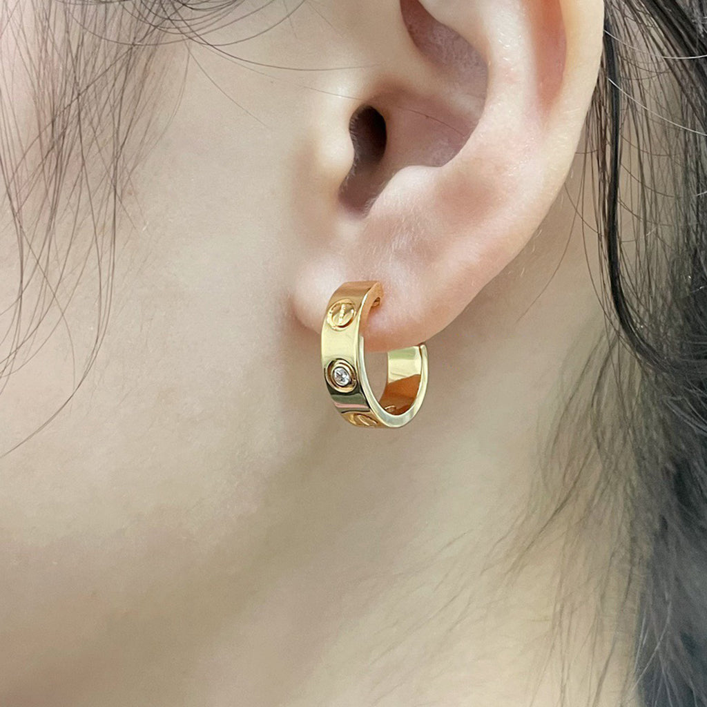 [Raffine]LOVE EARRINGS 5.7MM 2 DIAMONDS