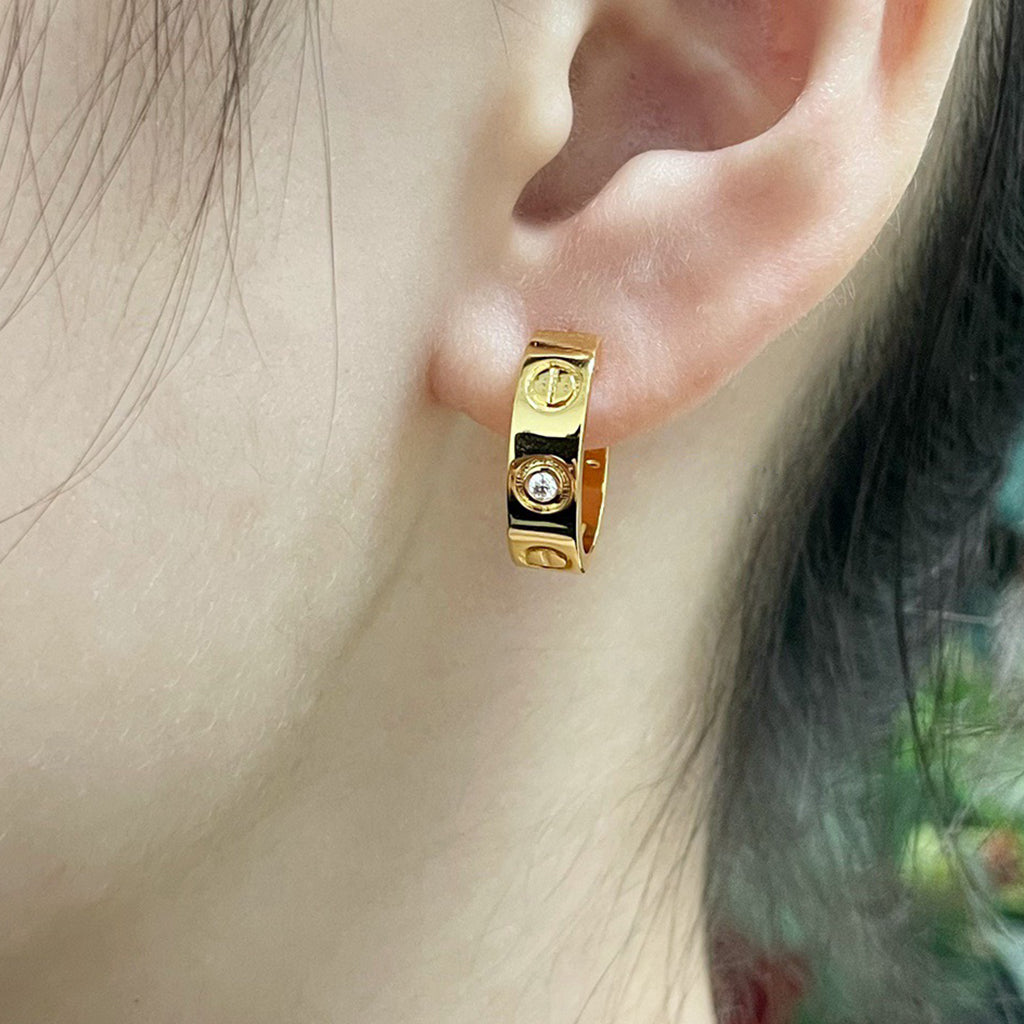 [Raffine]LOVE EARRINGS 5.7MM 2 DIAMONDS